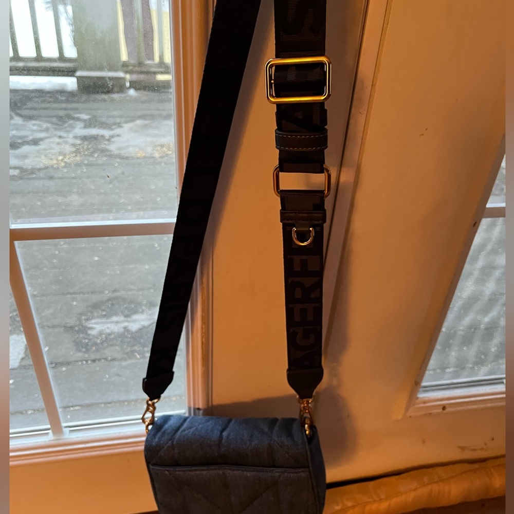 Karl Lagerfeld Denim Blue Messenger Bag - Picture 11 of 12